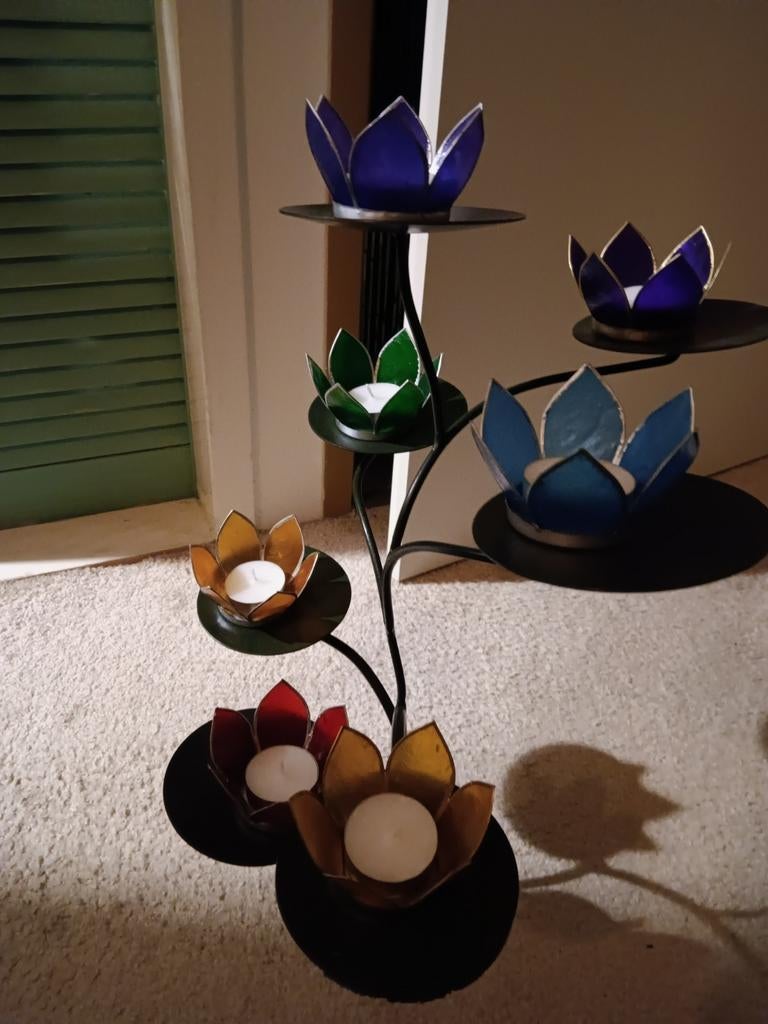 Chakra lotus kandelaar, Ophalen of Verzenden