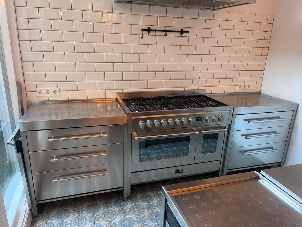 Complete RVS Keuken - 2e Hands, Ophalen of Verzenden, Gebruikt, RVS Meubilair