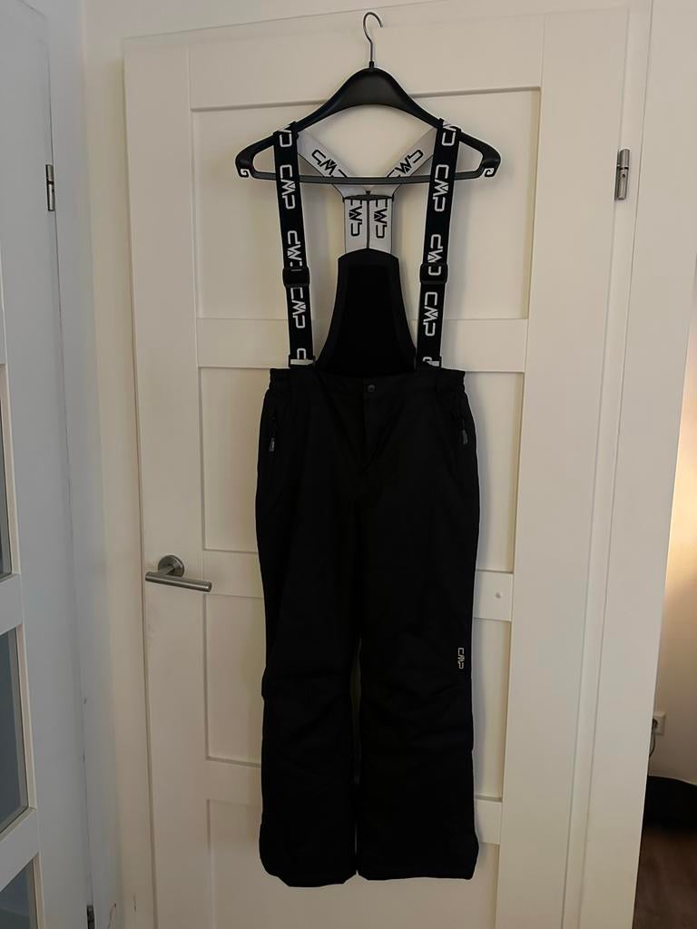 Zwarte Kinder Ski Broek met Bretels, maat 164, Ophalen of Verzenden, Zo goed als nieuw, Maat 34 (XS) of kleiner, Broek