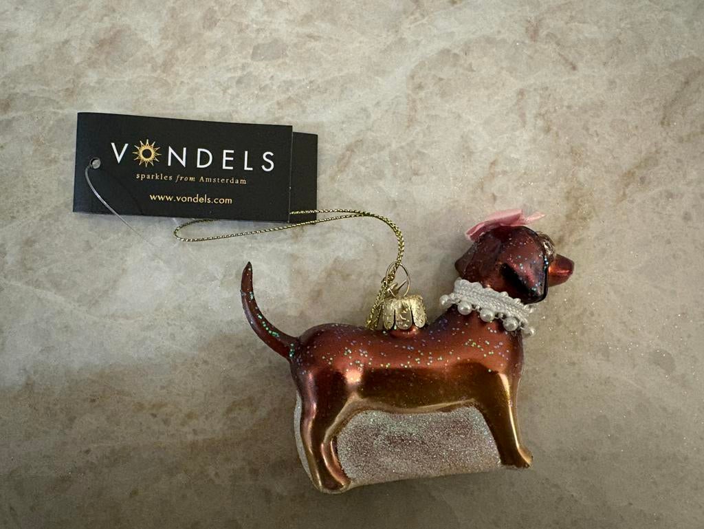 Nieuw VONDELS kerstornament hond, Diversen, Kerst, Ophalen of Verzenden, Nieuw
