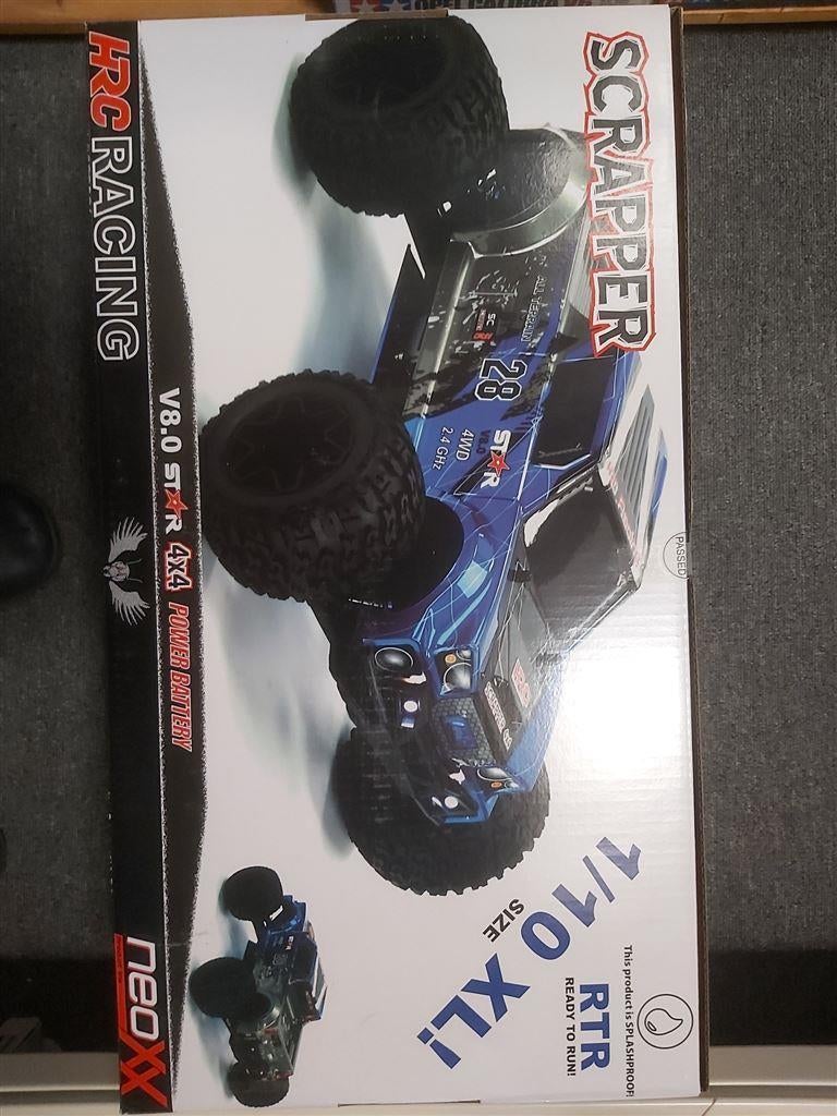 HRC15011BL2 1/10 XL Elektrisch - 4WD Monster Truck - RTR - H, Ophalen of Verzenden, Nieuw, Overige schalen, Auto offroad
