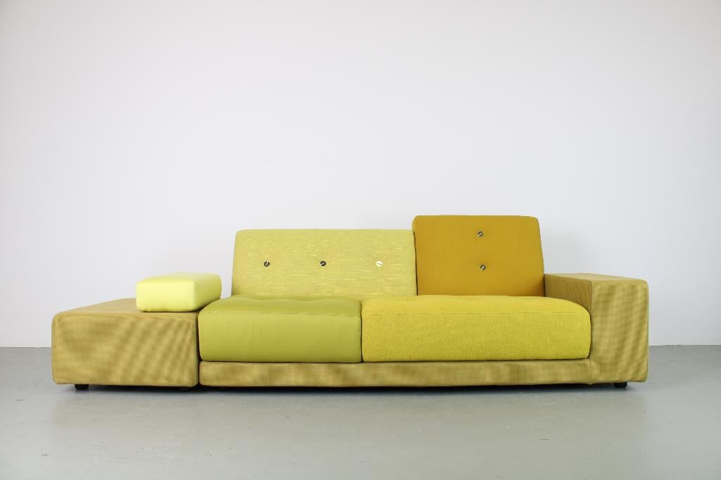 Vitra Polder 3-zitsbank, stofmix geel, showmodel, Huis en Inrichting, Ophalen, 250 tot 300 cm, Driepersoons, 75 tot 100 cm