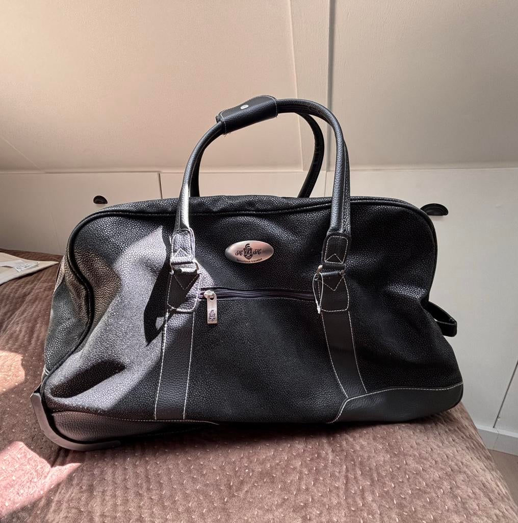 Herwalt tassenfabriek luxe koffer reistas op wielen, Ophalen of Verzenden, Zo goed als nieuw, Zwart