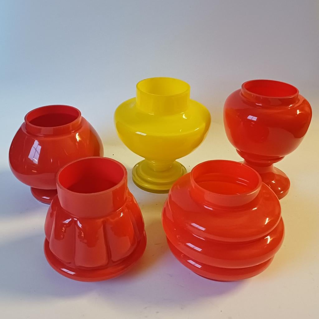 Art Deco Tango glazen rozenstekers, Ophalen of Verzenden