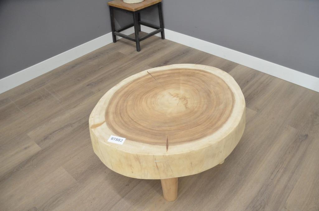 Suar salontafel 100 cm extra dik – BT884, 50 tot 100 cm, Rond, Nieuw, Overige houtsoorten