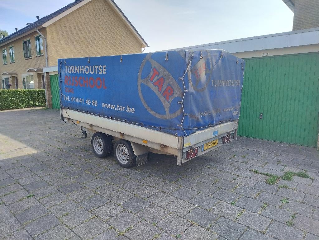 WAGENBOUW SARIS TANDEMASSER DICHT HUIF 2000KG, Ophalen