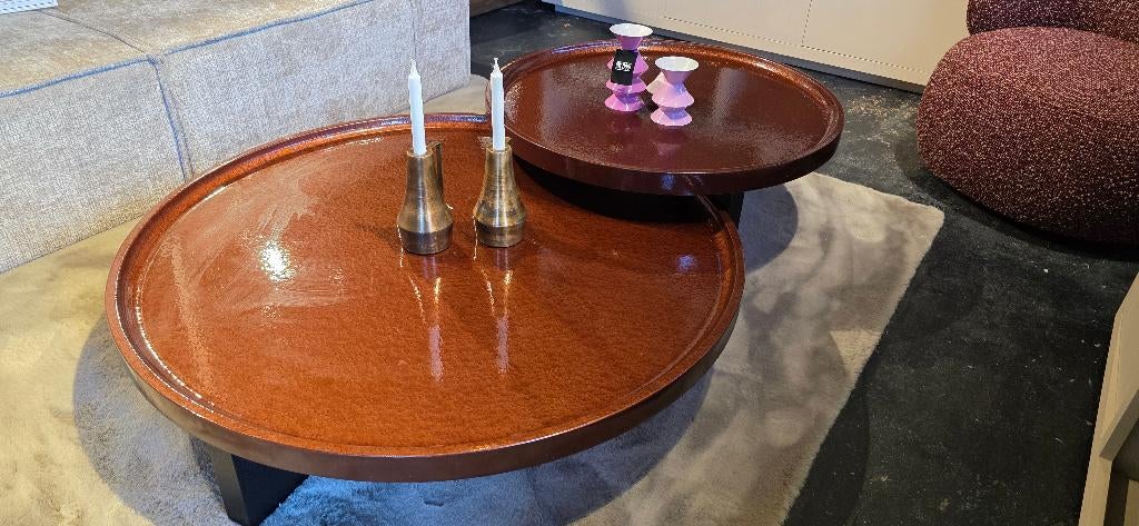 Ronde Salontafel 120cm & 90cm Red Showmodel Korting!, Ophalen, Overige materialen, 100 tot 150 cm, Bornsestraat 31