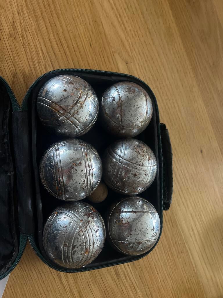 Set van 6 Petanque Ballen in Tas, Sport en Fitness, Bowlen, Ophalen, Gebruikt, Bal