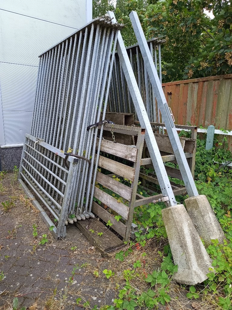 Spijlen hekwerk 37,5 mtr met poort, Ophalen, Met poort, Gebruikt, Spijlenhekwerk