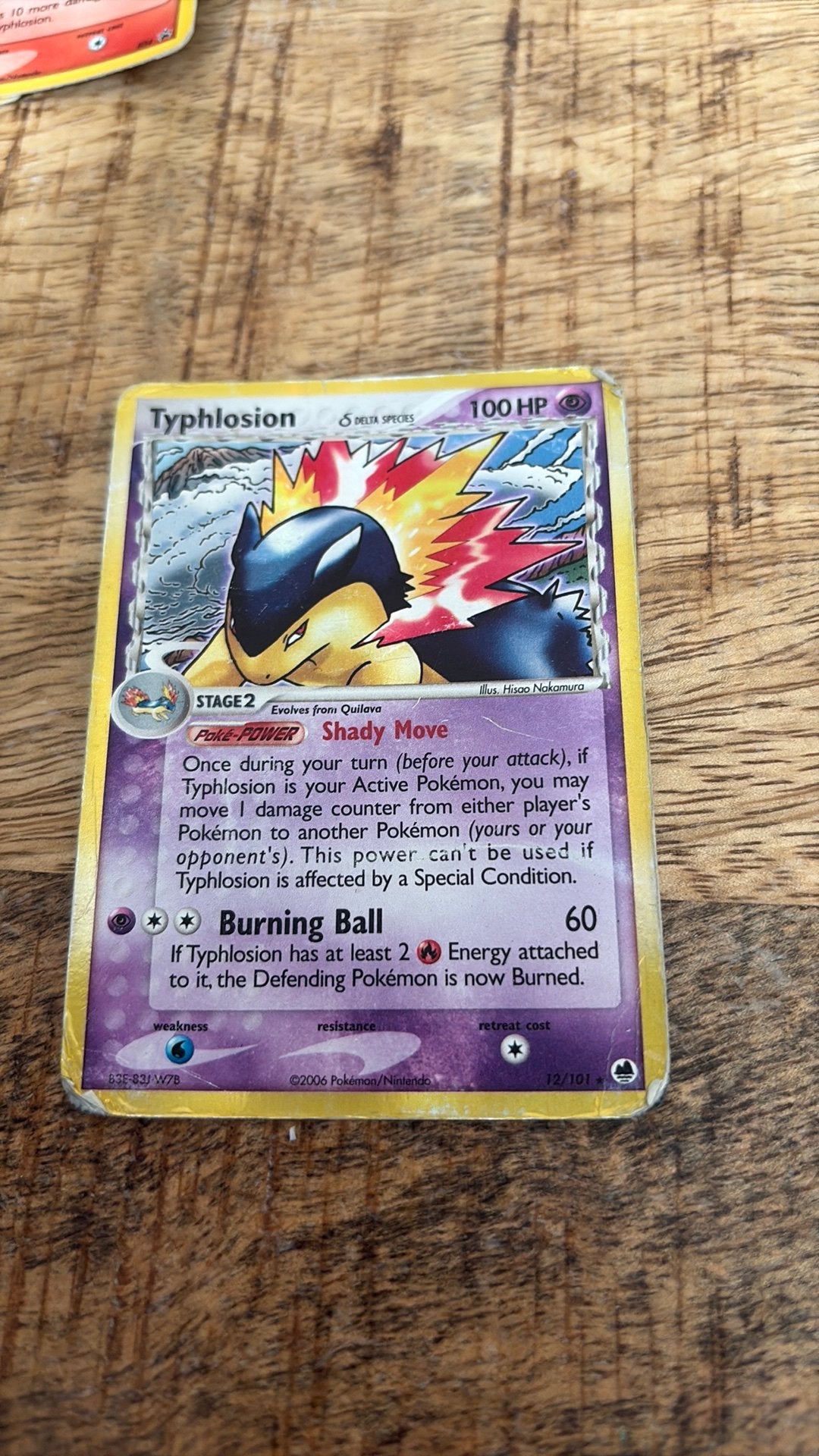 Zeldzame pokemon kaart typhlosion holo, Ophalen of Verzenden, Gebruikt, Losse kaart
