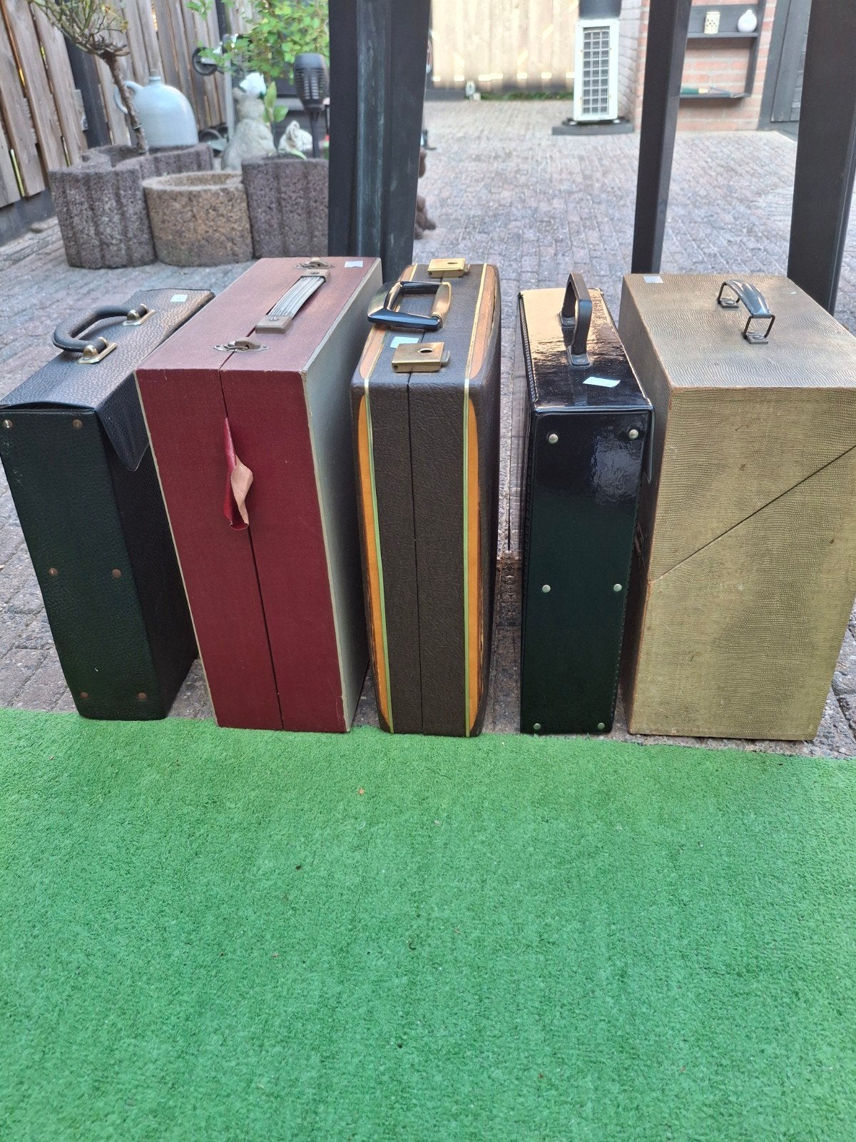 Partij van 90-95 LP's in diverse platenkoffers, Ophalen