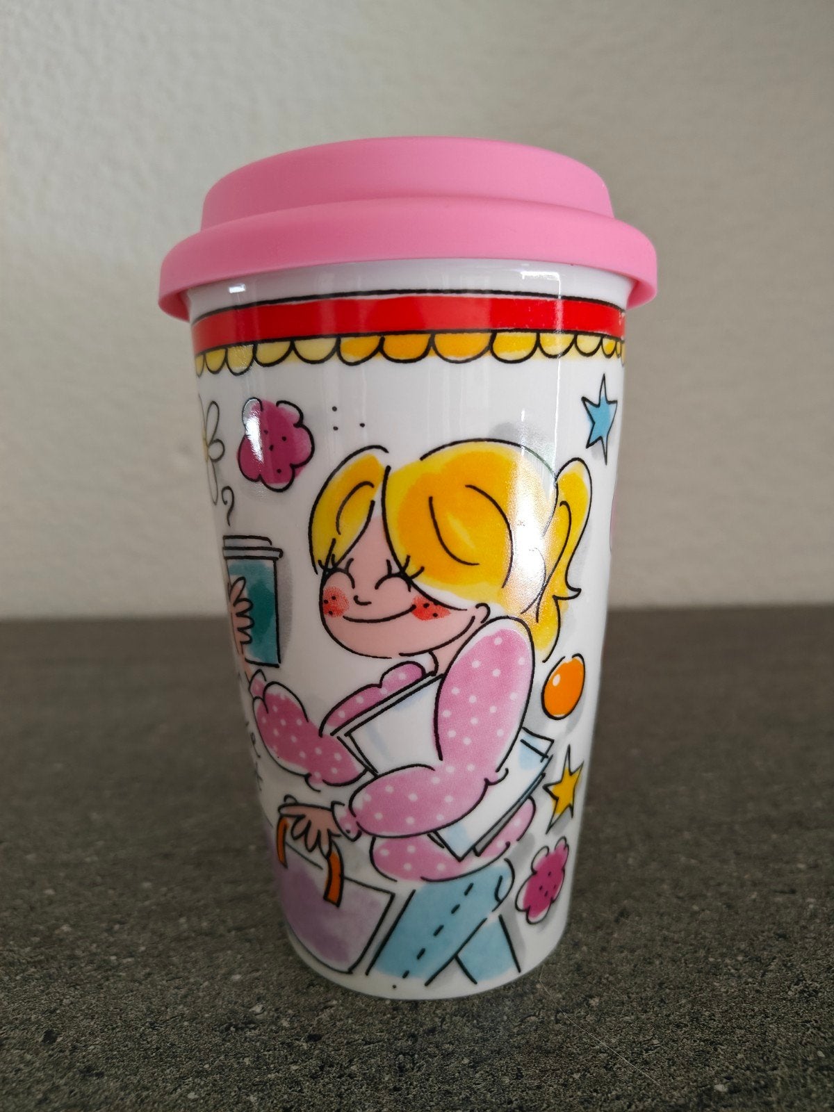 Blond Amsterdam To Go Beker 'Sweet Life' 350ML, Huis en Inrichting, Keuken | Servies, Nieuw, Ophalen of Verzenden, Modern, Kop(pen) en/of Schotel(s)
