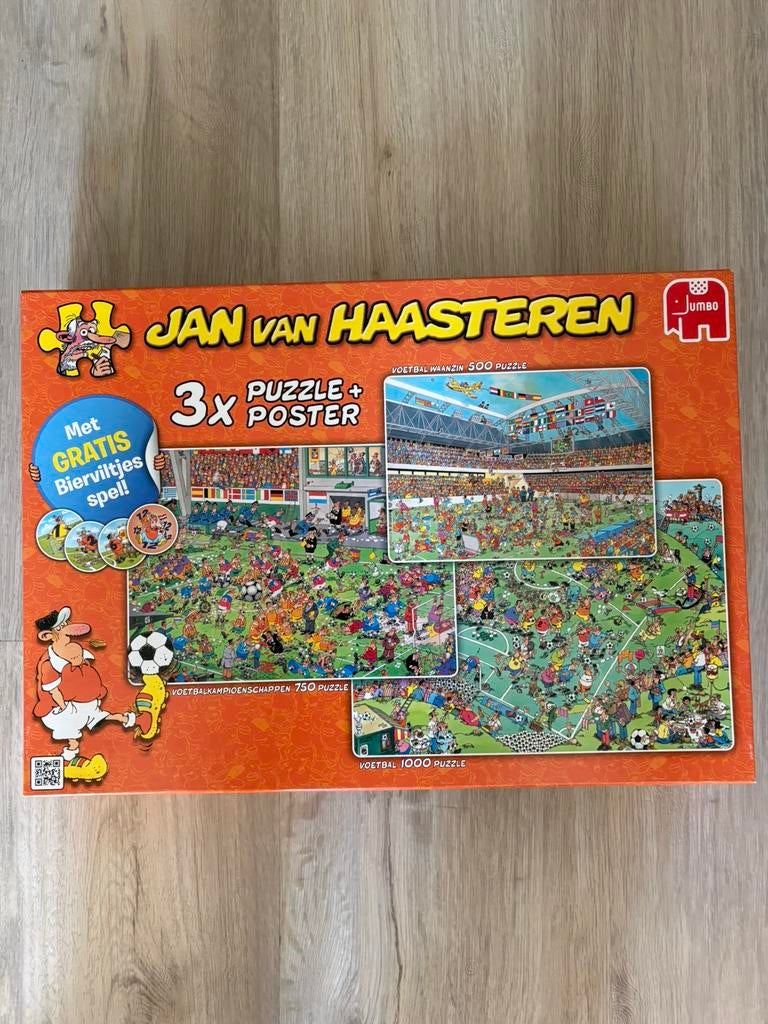 Jan van Haasteren Voetbal 3 puzzels, Ophalen, 500 t/m 1500 stukjes, Zo goed als nieuw, Legpuzzel