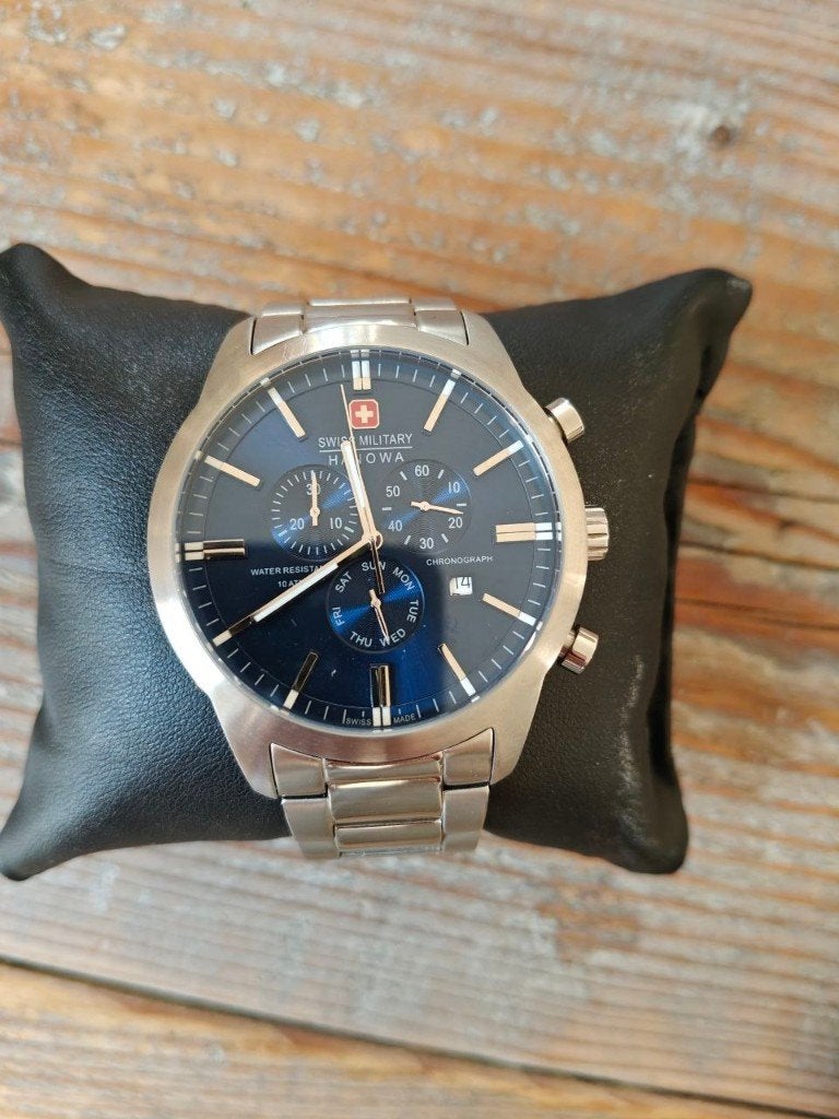 Swiss Military Hanowa chronograph herenhorloge, Overige merken, Staal, Gebruikt, Staal