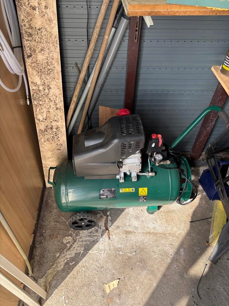 Parkside PKO 500 A2 Compressor met accessoires, Ophalen, 6 tot 10 bar, Zo goed als nieuw, 25 tot 100 liter