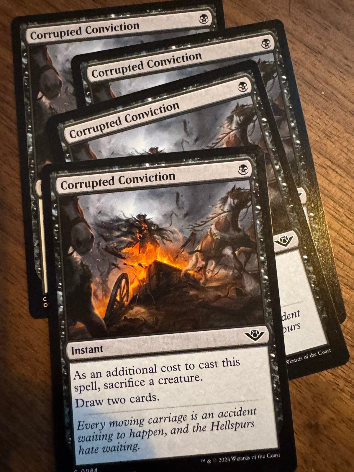Playset 4x Corrupted Conviction -Outlaws of Thunder Junction, Ophalen of Verzenden, Zo goed als nieuw