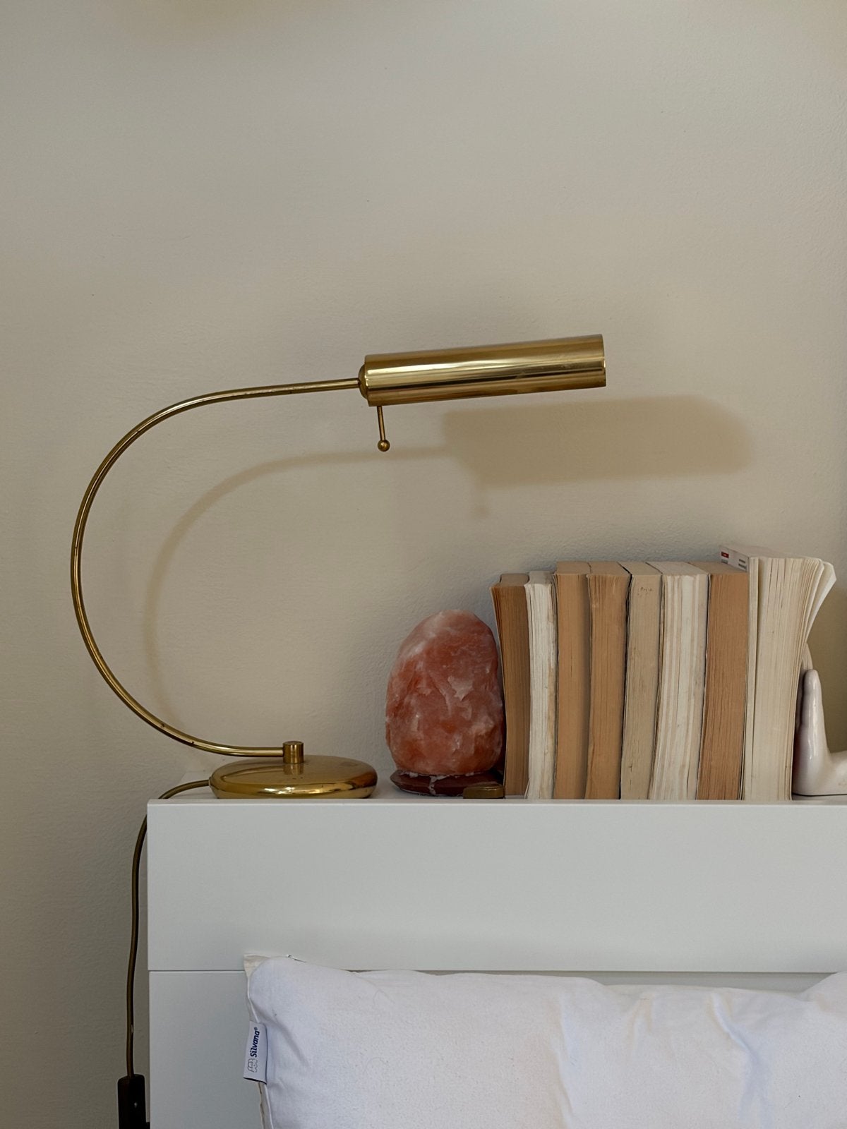 Vintage designlamp in goudkleur, Ophalen of Verzenden