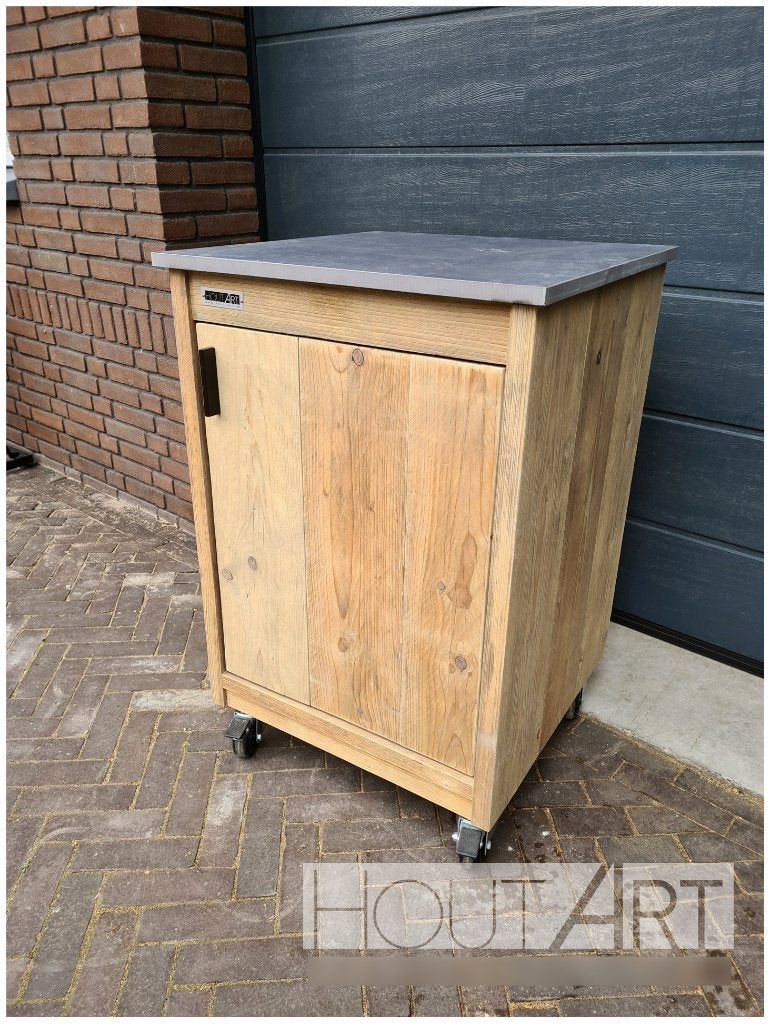 Buitenkeuken losse kast enkel steigerhout, Houtskool, Vrijstaand, Info@hout-art.nl, Nieuw