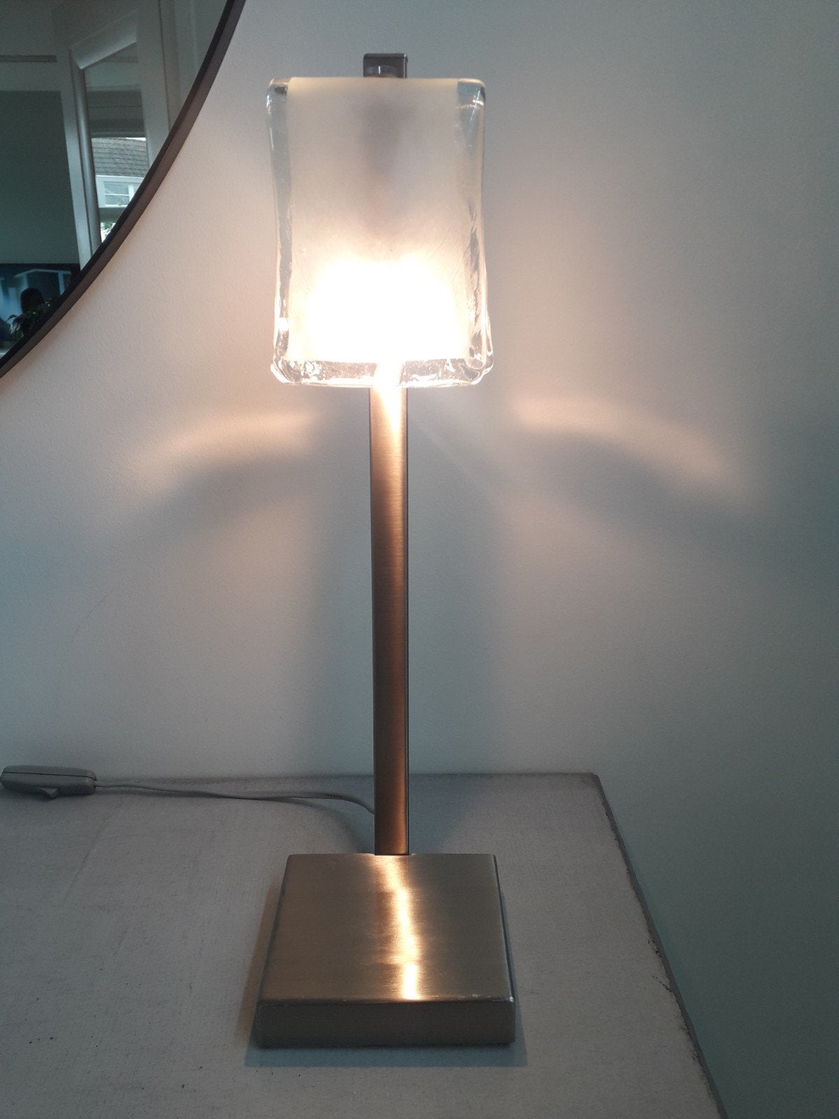 Vintage Eglo Bogota tafellamp met Murano glas, Huis en Inrichting, Lampen | Tafellampen, Ophalen, Zo goed als nieuw, Glas