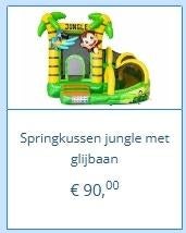 Springkussen jungle met glijbaan te huur, Hobby en Vrije tijd, Feestartikelen | Verhuur, Ophalen, Overige