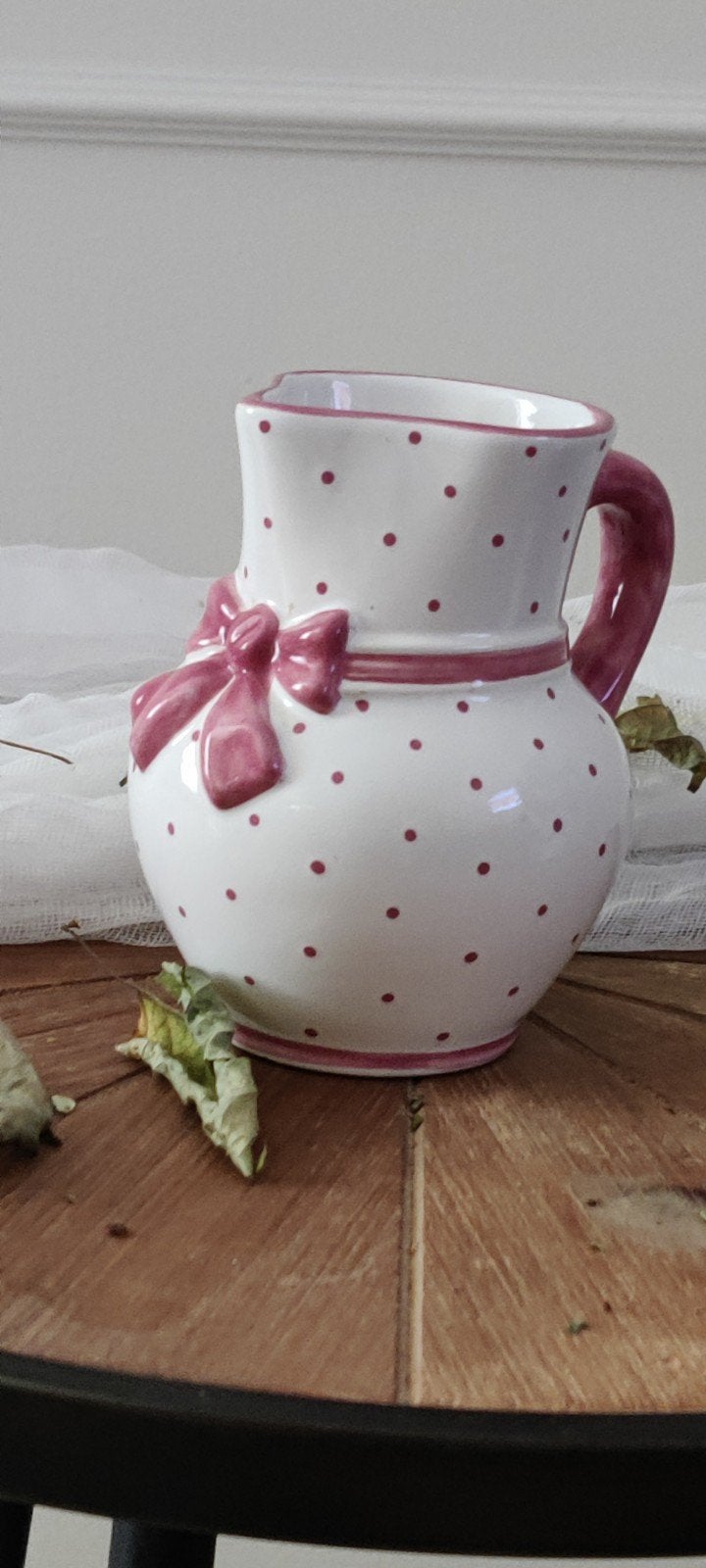 Schattige keramieken kan/vaasje., 12 cm, Wit, Natuurlijk materiaal, Ophalen of Verzenden