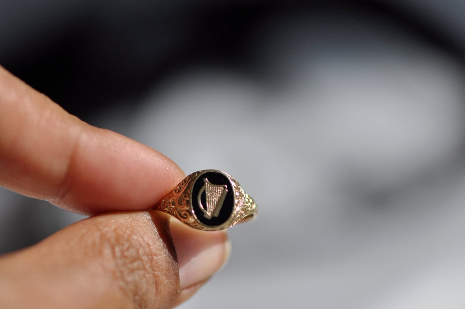Vintage 9 karaat Harp ring, Sieraden, Tassen en Uiterlijk, Ringen, Verzenden, Nvt, Dame, Nvt