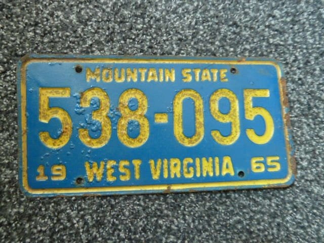 Kentekenplaat licenseplate West Virginia 1965 USA, Verzenden, Gebruikt, Auto's