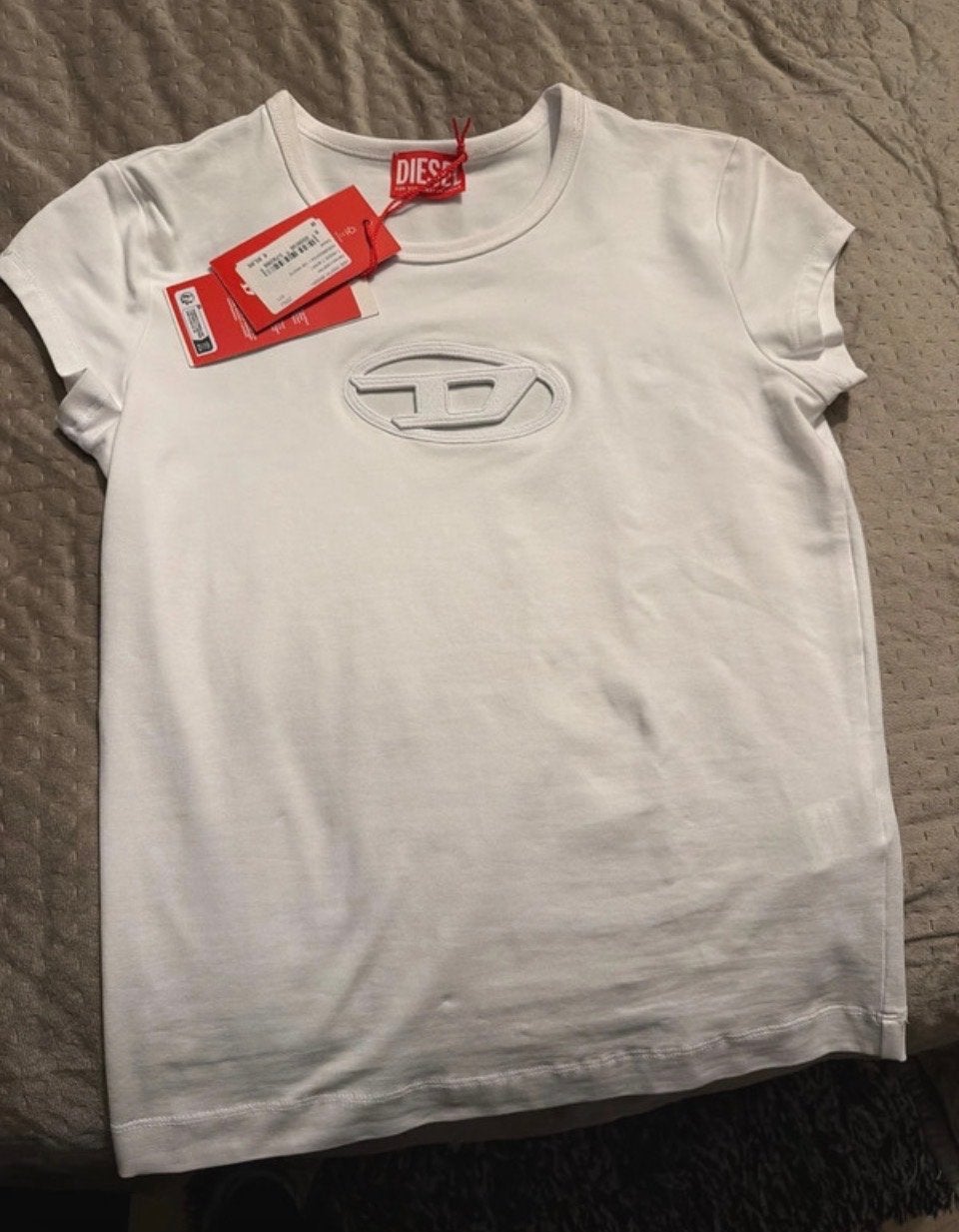 Nieuw Diesel T-shirt met D-logo - Maat M, Maat 38/40 (M), Wit, Nieuw, Ophalen of Verzenden