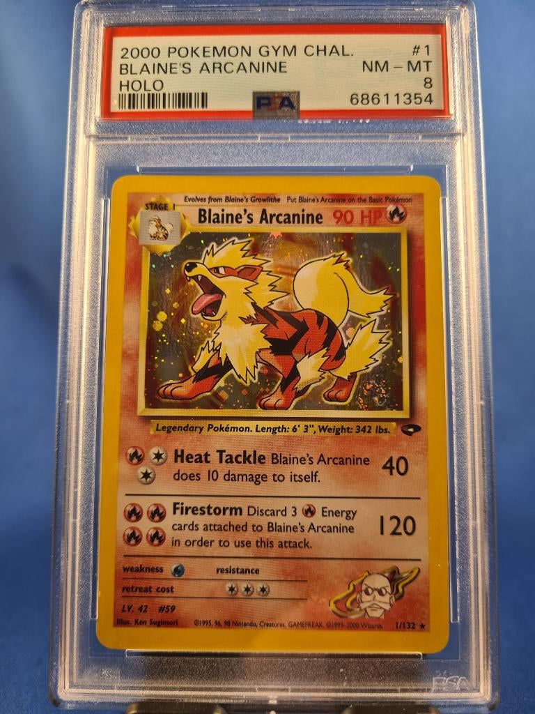 Blaine's Arcanine 1/132 - Gym Challenge (PSA 8), Verzenden, Gebruikt