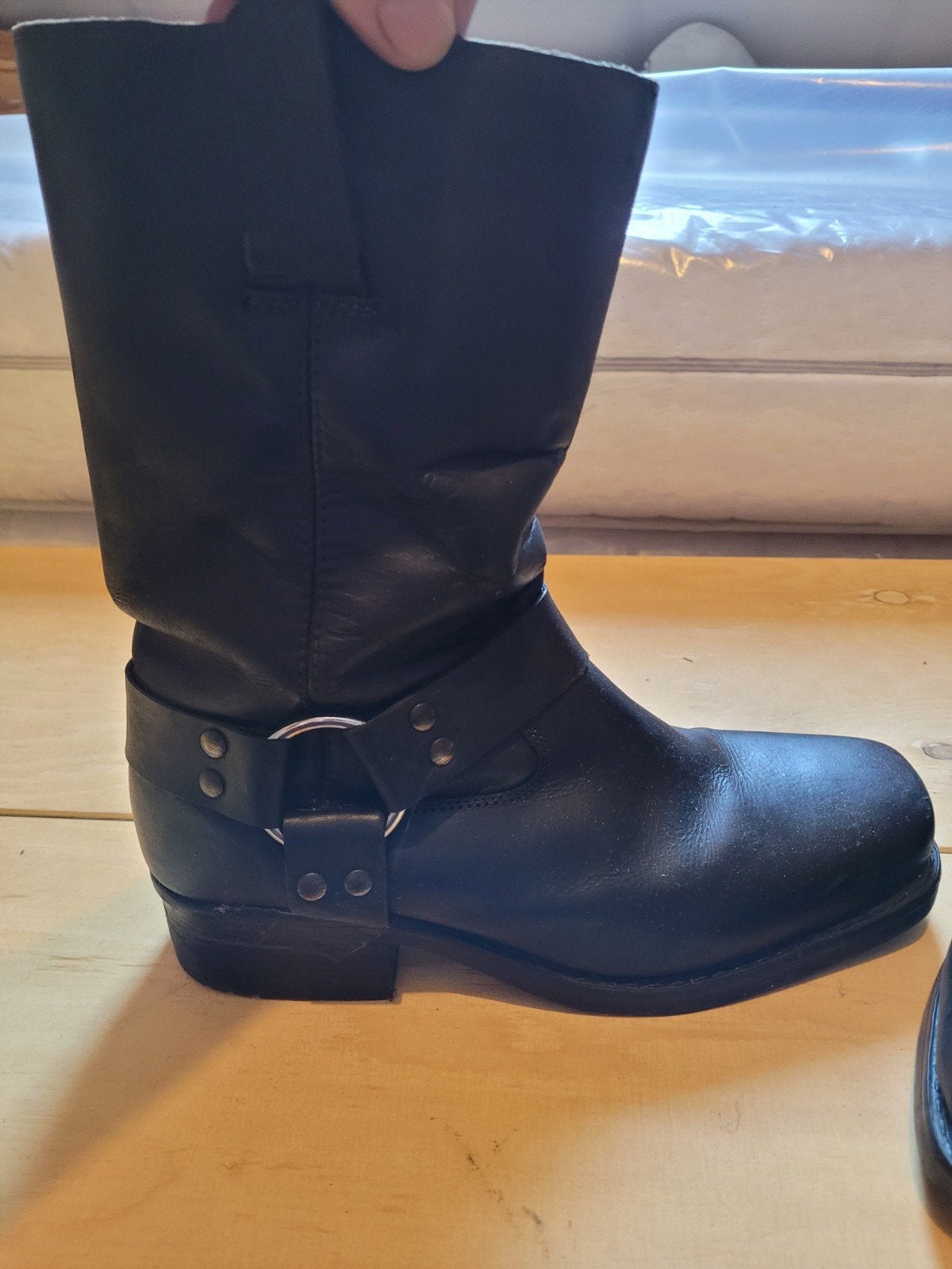 Zwart leren boots, Ophalen of Verzenden, Gedragen, Zwart, Boots