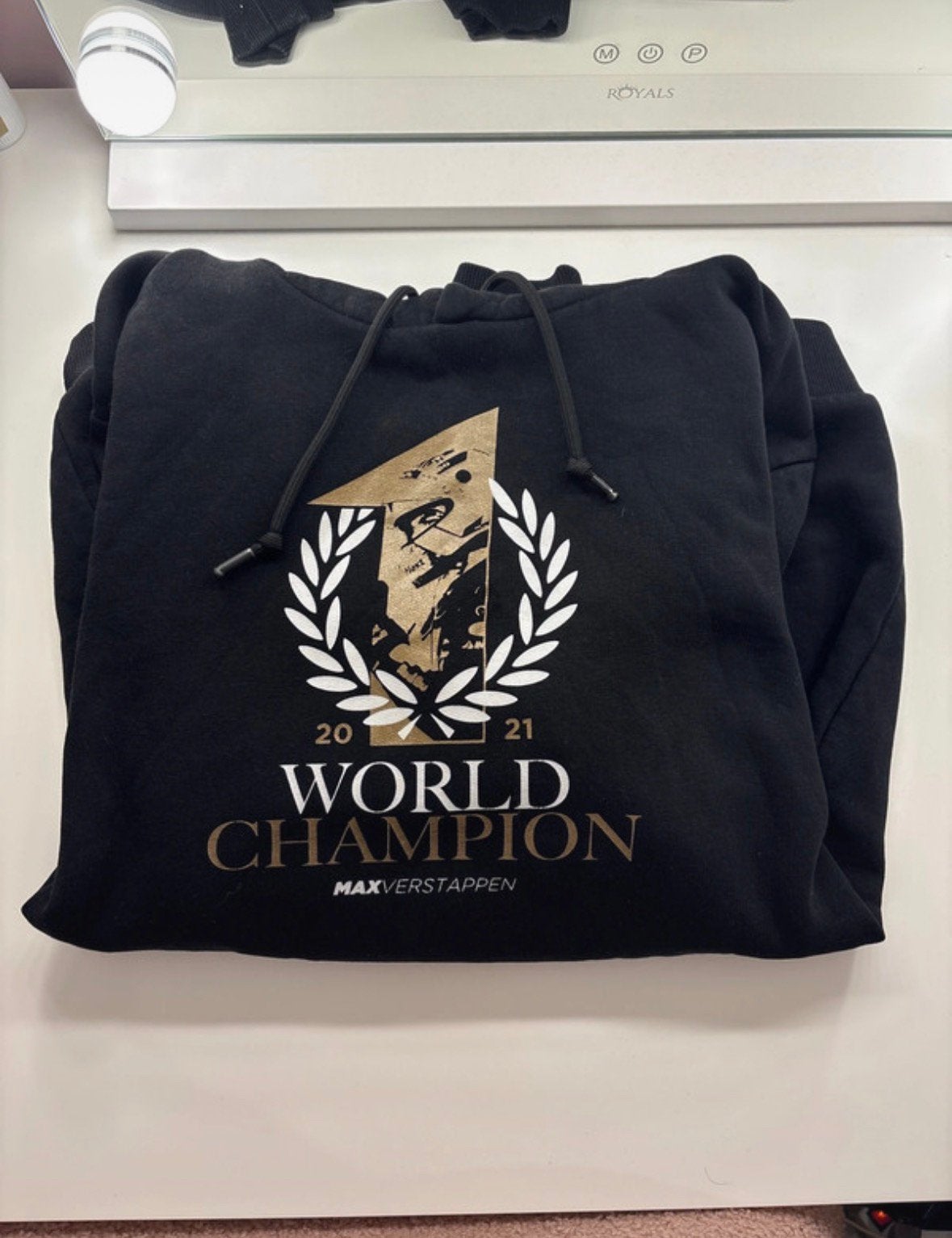 Max Verstappen World Champion 2021 Hoodie Zwart, Ophalen of Verzenden, Gedragen, Maat 52/54 (L), Zwart