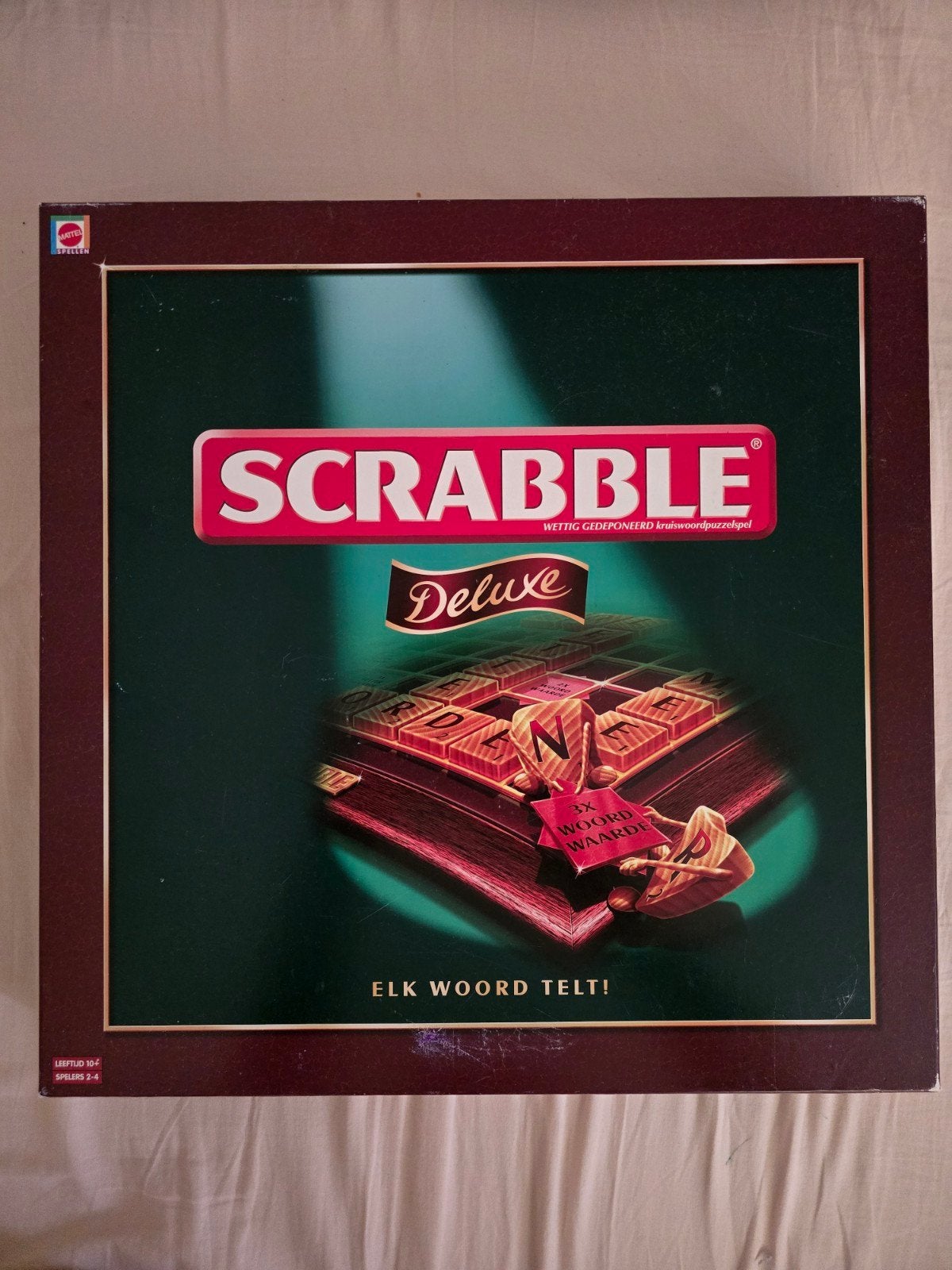 Scrabble Deluxe Bordspel - Zo goed als nieuw, Een of twee spelers, Ophalen of Verzenden, Zo goed als nieuw, Mattel
