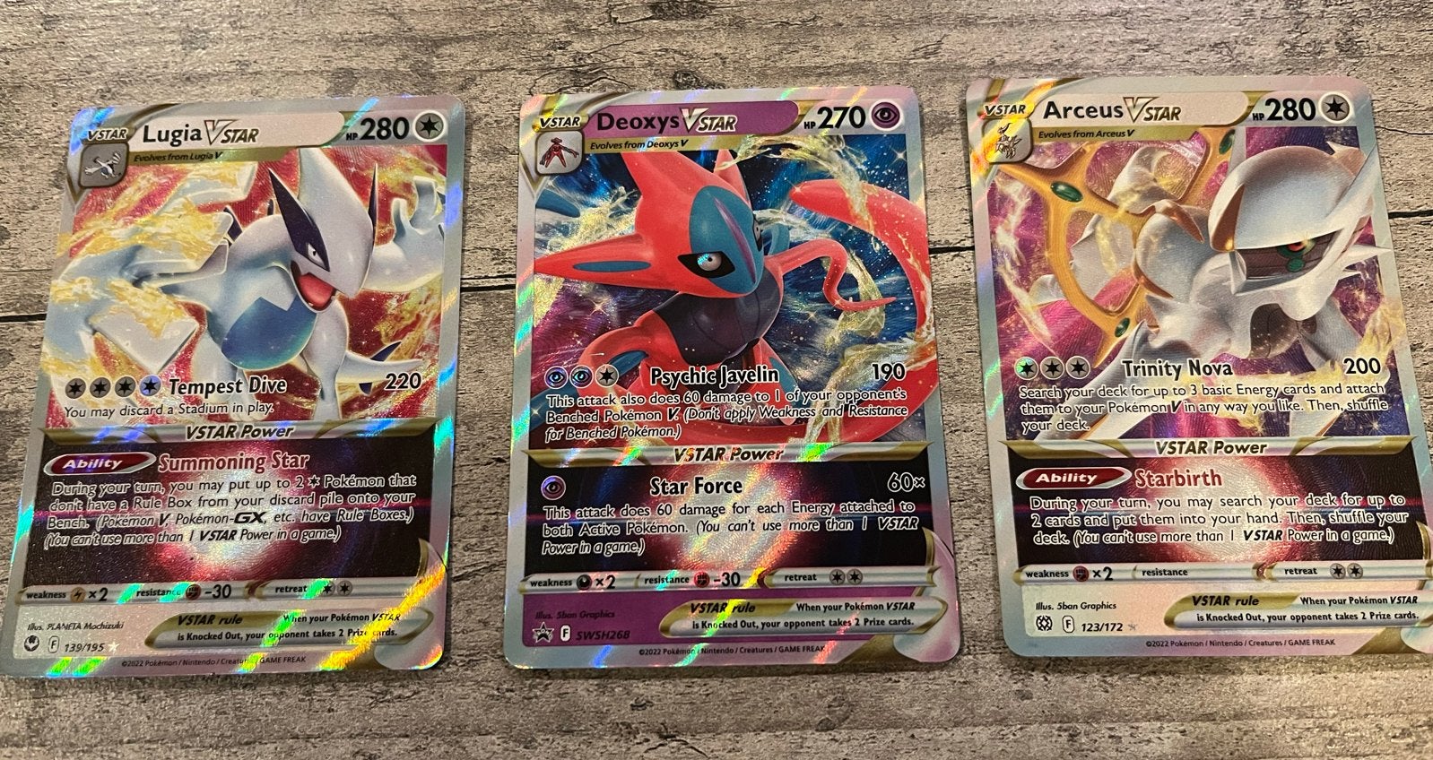 Pokémon VSTAR Kaarten: Lugia, Deoxys, Arceus, Ophalen of Verzenden, Zo goed als nieuw, Meerdere kaarten