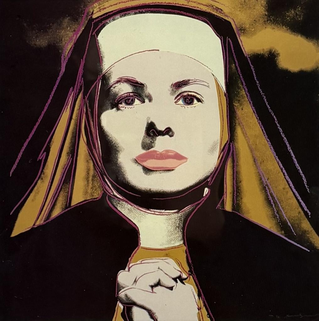 619. Kleurendruk, Andy Warhol - The Nun, Ingrid Bergman, Ophalen of Verzenden