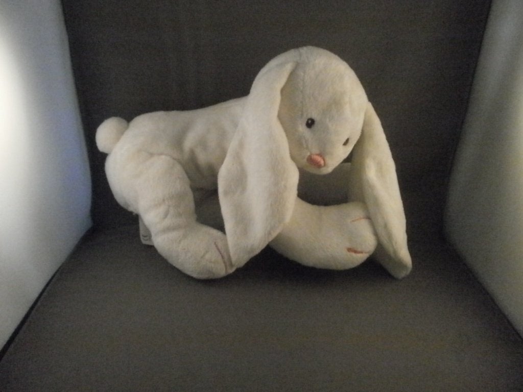HEMA konijn/haas wit velours en roze gestikte neus/mond teen, Hema, Korrelvulling, Ophalen of Verzenden, Middelgroot (20 tot 80 cm)