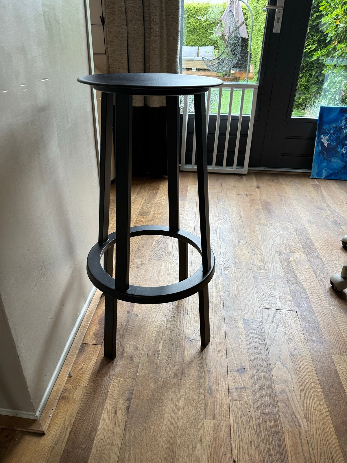 2x Hay Revolver barkrukken - Zwart, 76cm hoog, Huis en Inrichting, Barkrukken, Ophalen, Met voetsteun, 60 tot 90 cm, Zo goed als nieuw