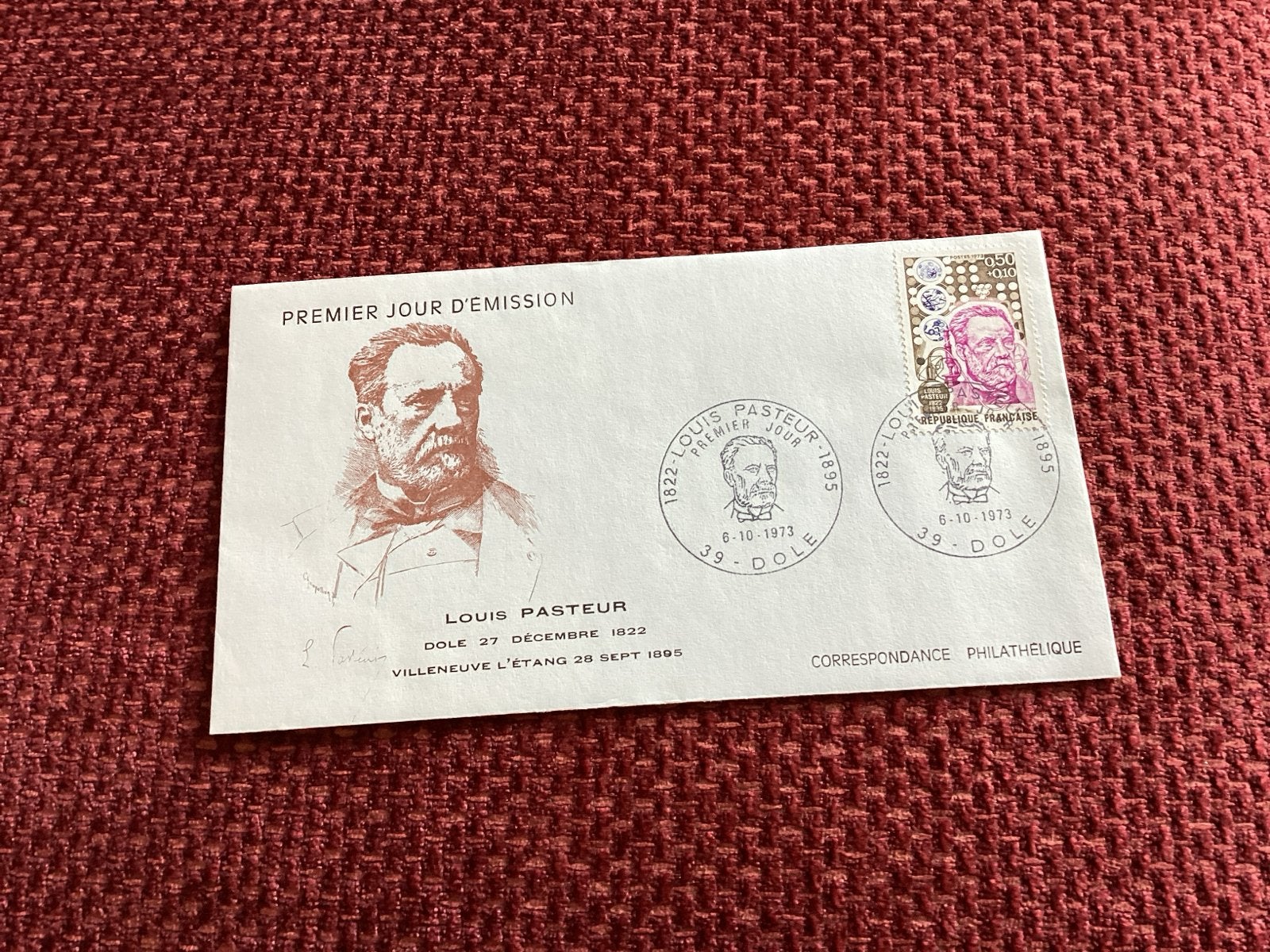 Frankrijk - Eerste Dag Uitgifte Louis Pasteur 1973, Ophalen, Gestempeld