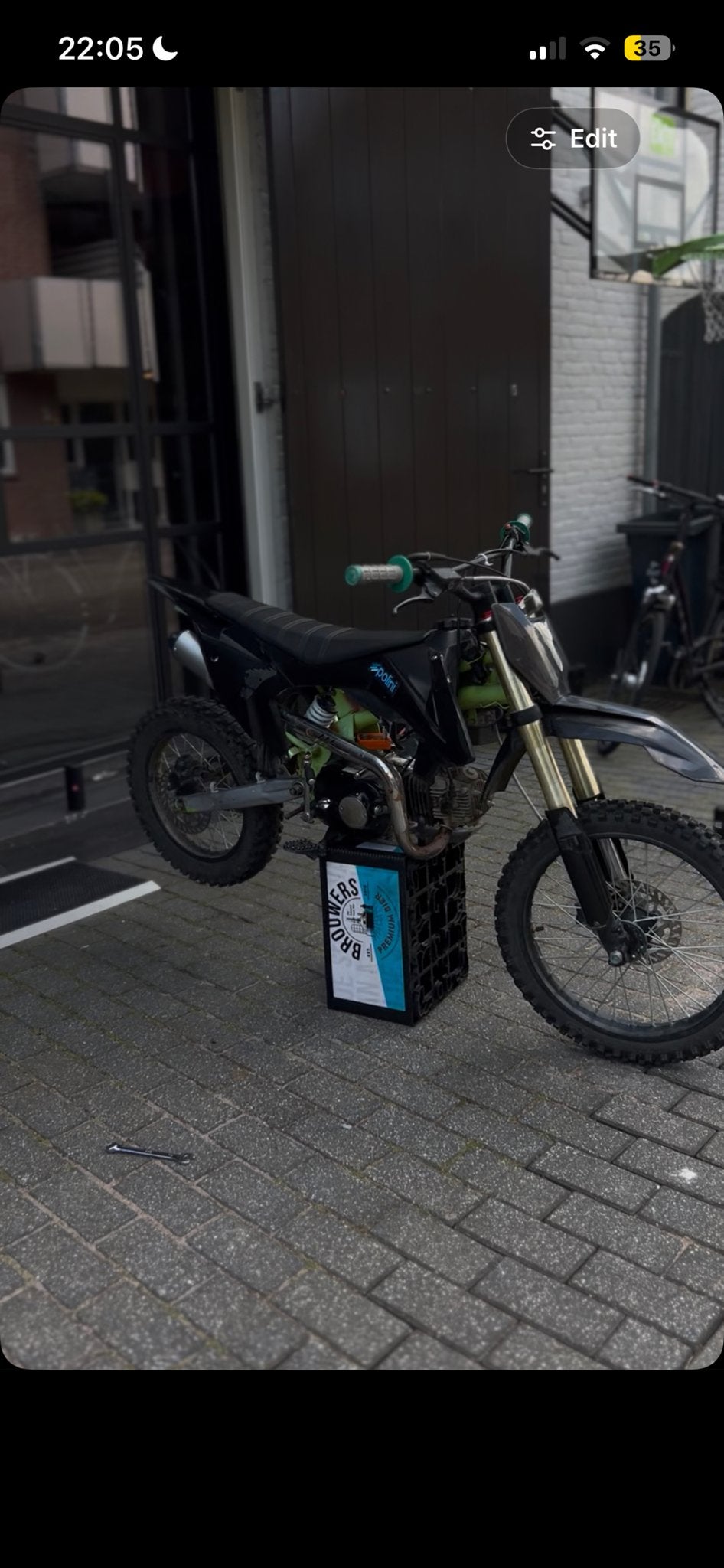 Pitbike / Crossmotor - Zwart met Groene Details, Gebruikt, Ophalen, Overige merken