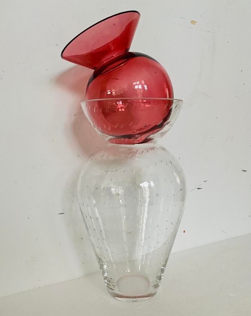 Willem Noyons glazen design dubbel-vaas