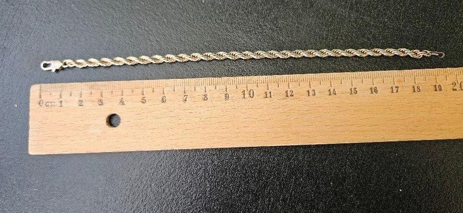 Vintage armband  klassieke rope chain koordschakel stijl oma, Ophalen of Verzenden, Zilver, Goud