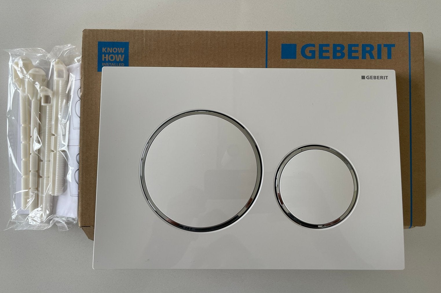Geberit Sigma20 bedieningsplaat wit/chroom voor toilet, Ophalen, Nieuw, Chroom, Toilet