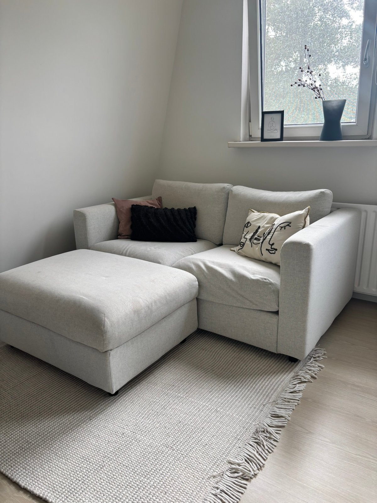 IKEA Vimle 2-zitsbank Gunnared Beige incl. poef, Ophalen, Gebruikt