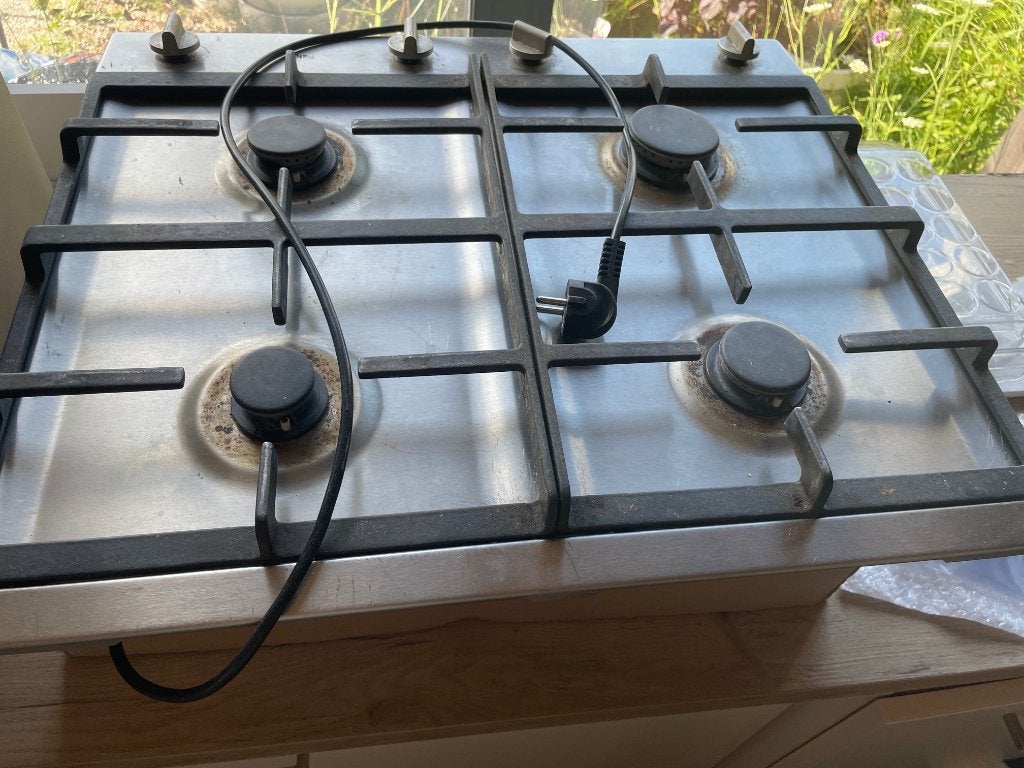 gaskookplaat inbouw, Witgoed en Apparatuur, Kookplaten, Ophalen, Gebruikt, 4 kookzones, Inbouw