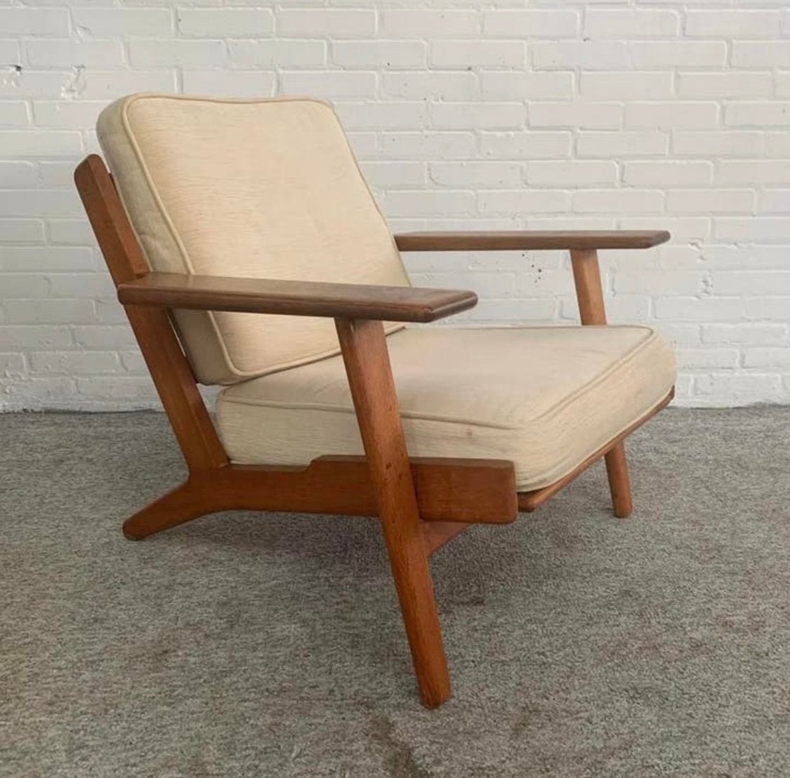 Vintage Getama GE290 Fauteuil door Hans J. Wegner jaren 50., Huis en Inrichting, Ophalen of Verzenden