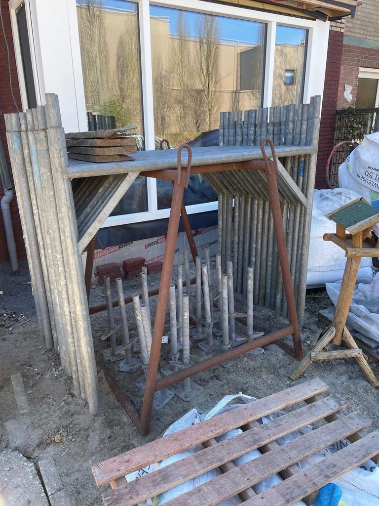 Complete Steigerpakket - Diverse Maten en Onderdelen, Doe-het-zelf en Verbouw, Steigers, Ophalen, Gebruikt, Gevelsteiger, 5 meter of hoger
