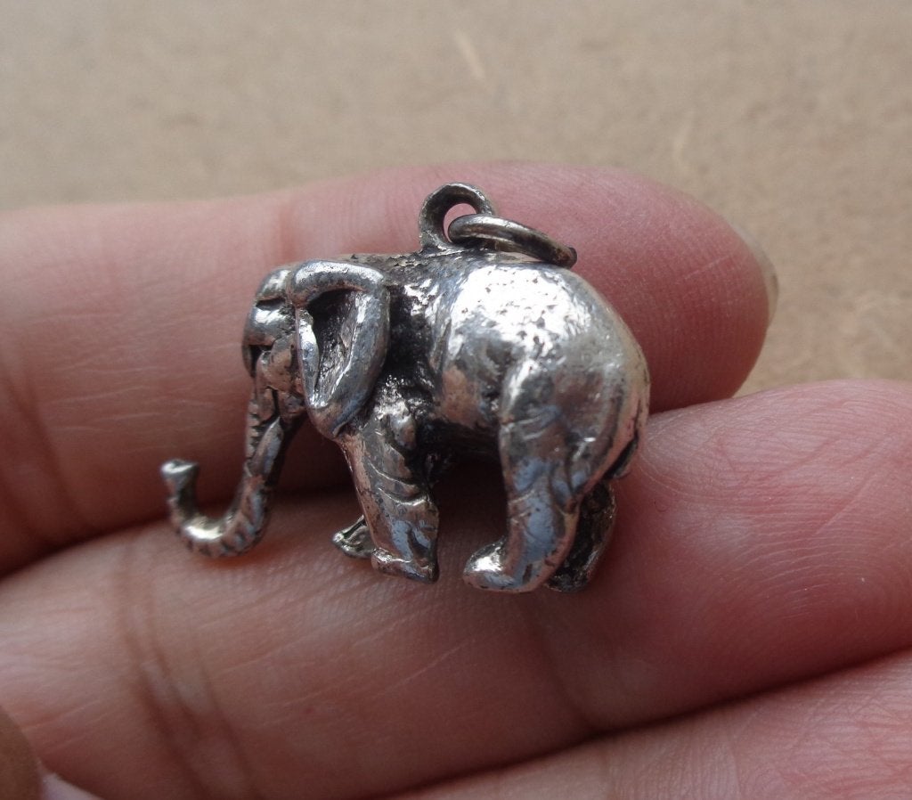 zilveren massief hanger/bedel olifant [599], Overige merken, Verzenden, Zo goed als nieuw, 1 bedel