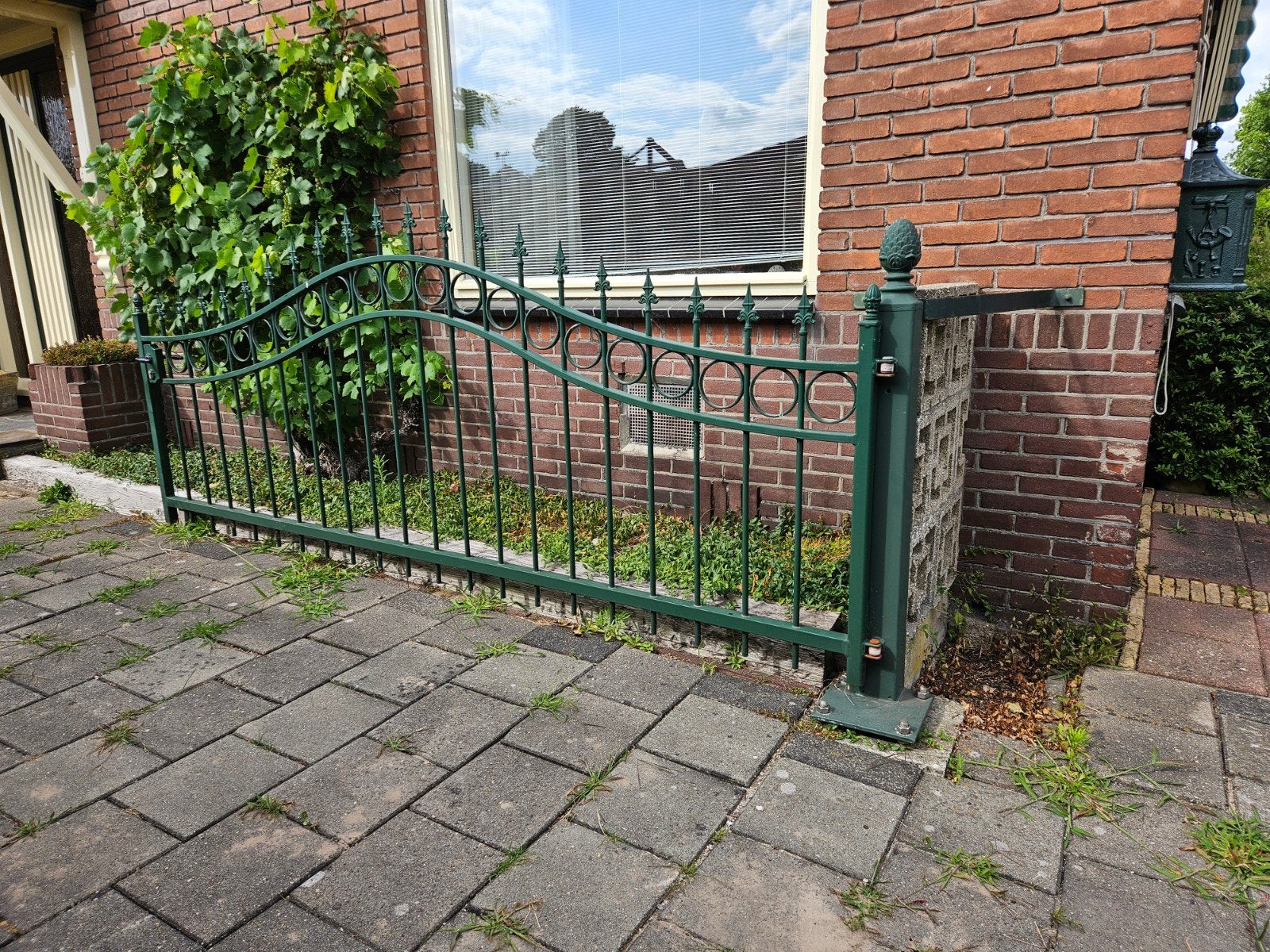 Groen sierhekwerk met poort - Gebruikt, Tuin en Terras, Ophalen, Met poort, Gebruikt, Sierhekwerk