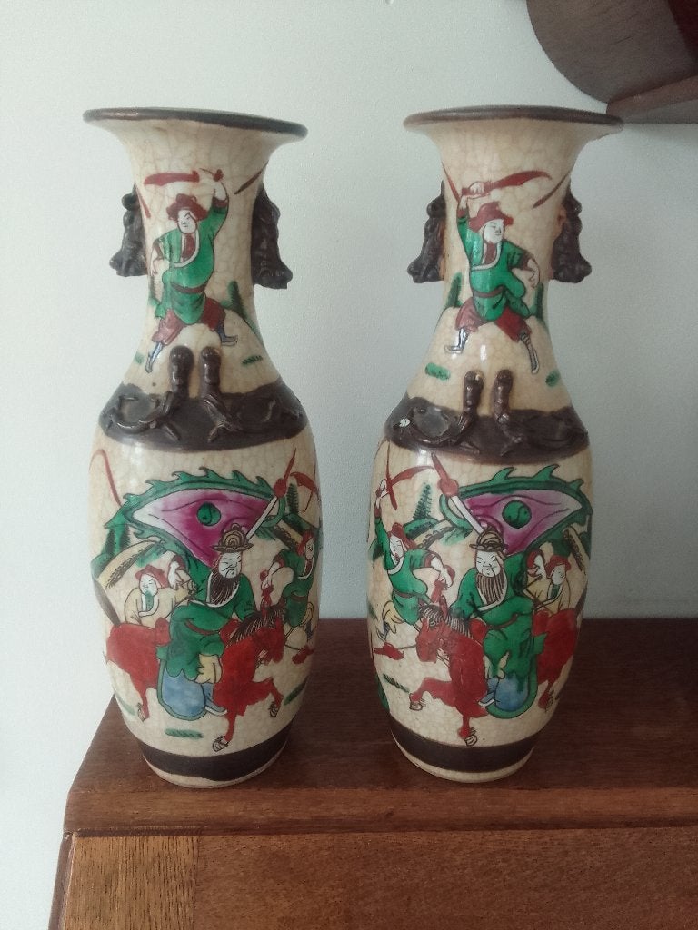 2 chinese ranking vazen  hoogte 30 cm, Antiek en Kunst, Ophalen
