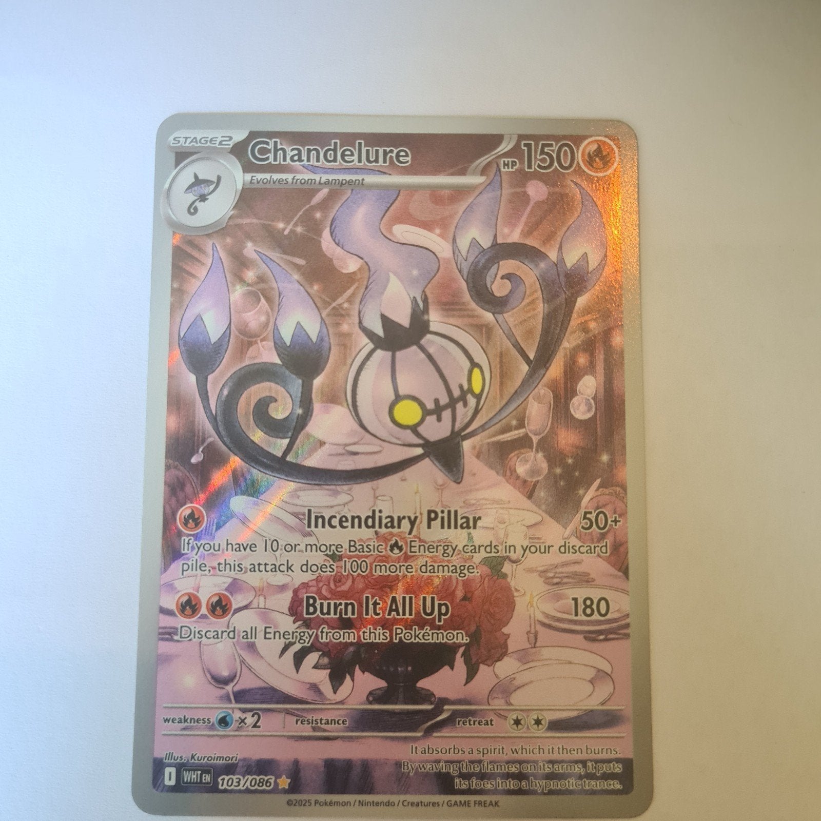 Chandelure 103/086 - Near Mint Pokémon kaart, Ophalen of Verzenden, Zo goed als nieuw, Losse kaart, Foil