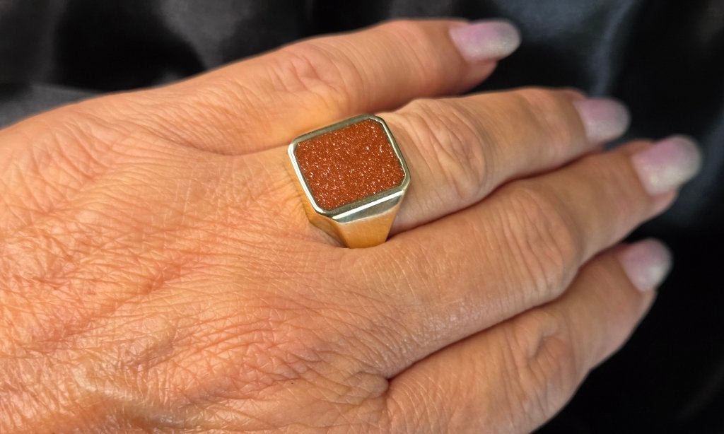 Vintage gouden heren zegelring met goudsteen. 2026/669, Overige kleuren, Ophalen of Verzenden, Zo goed als nieuw, .
